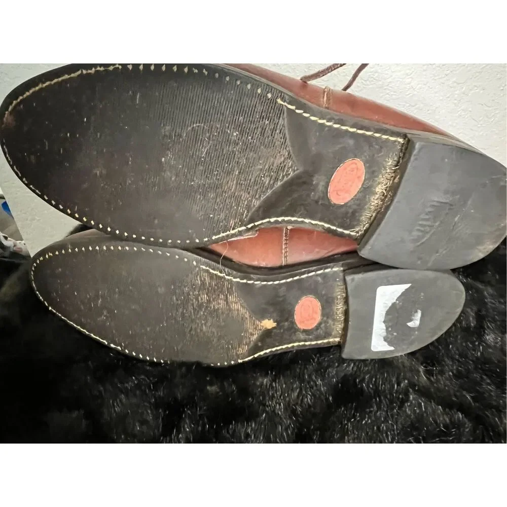 JUSTIN L0518 USA Packer Lace Up Western Brown Leather Boots Size 10 D - Picture 9 of 9